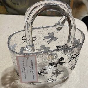 Cupcakes and cashmere glass purse vase